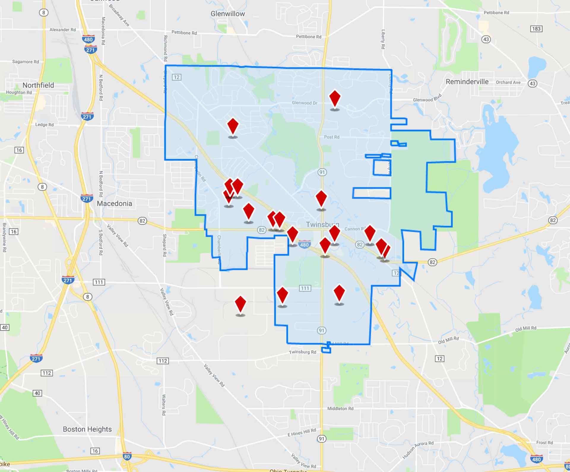 The City of Twinsburg uses Loopnet, an online tool designed to help businesses find commercial properties located in Twinsburg that are available for sale or lease. Loopnet allows businesses to search a database of properties located in Twinsburg by search criteria including property type, lease rate, sale price, square footage, acreage, keywords, and more